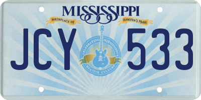 MS license plate JCY533