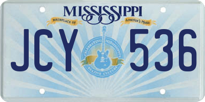 MS license plate JCY536