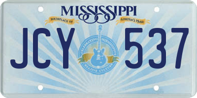 MS license plate JCY537