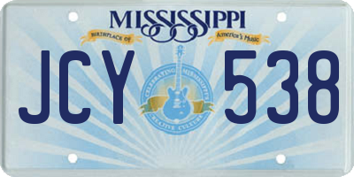 MS license plate JCY538