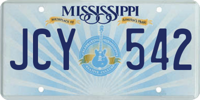 MS license plate JCY542