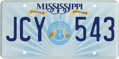 MS license plate JCY543