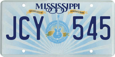 MS license plate JCY545