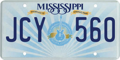 MS license plate JCY560