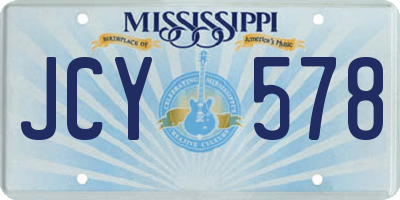 MS license plate JCY578