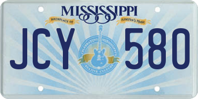 MS license plate JCY580