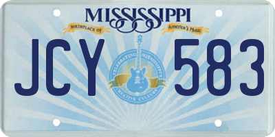 MS license plate JCY583