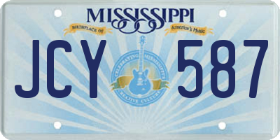 MS license plate JCY587