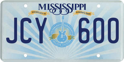 MS license plate JCY600