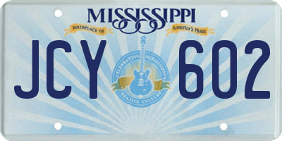 MS license plate JCY602