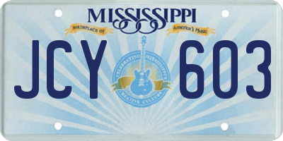 MS license plate JCY603