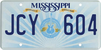 MS license plate JCY604