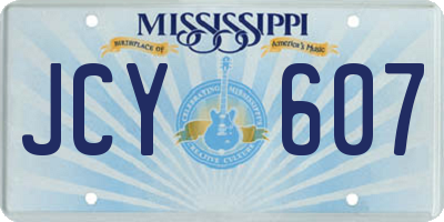 MS license plate JCY607