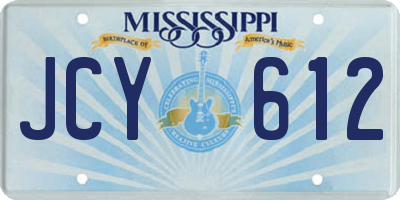 MS license plate JCY612