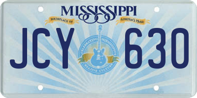MS license plate JCY630