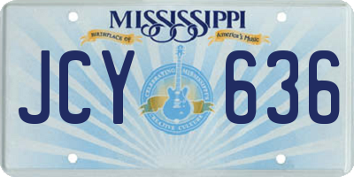 MS license plate JCY636
