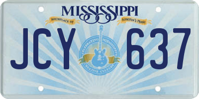 MS license plate JCY637