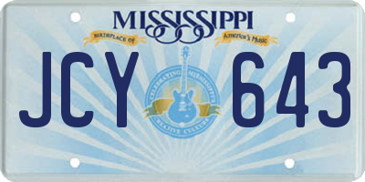 MS license plate JCY643