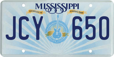 MS license plate JCY650