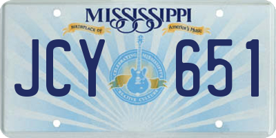 MS license plate JCY651