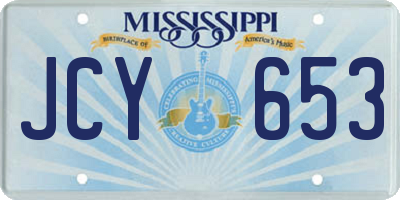 MS license plate JCY653