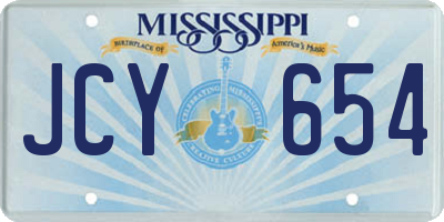 MS license plate JCY654