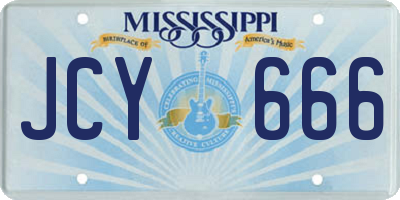 MS license plate JCY666