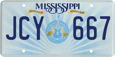MS license plate JCY667