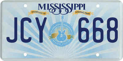 MS license plate JCY668