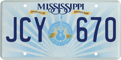 MS license plate JCY670