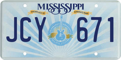 MS license plate JCY671