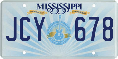 MS license plate JCY678