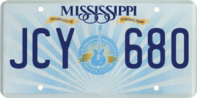 MS license plate JCY680