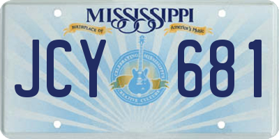 MS license plate JCY681
