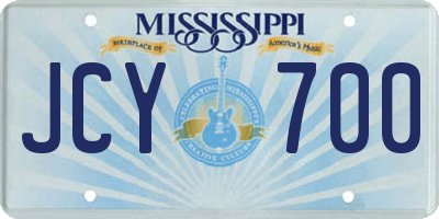 MS license plate JCY700