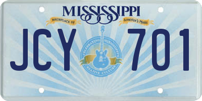 MS license plate JCY701