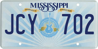 MS license plate JCY702
