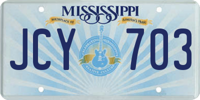 MS license plate JCY703