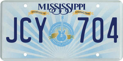 MS license plate JCY704