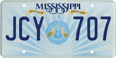 MS license plate JCY707