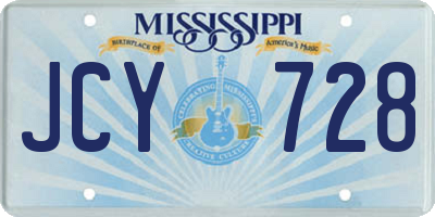 MS license plate JCY728