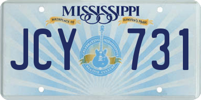 MS license plate JCY731