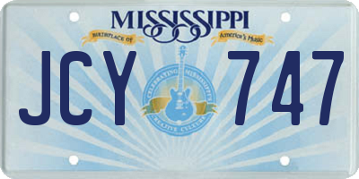 MS license plate JCY747