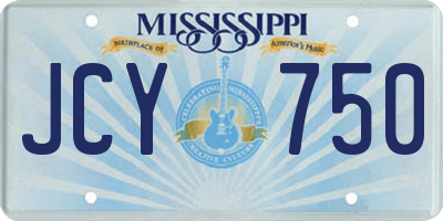 MS license plate JCY750