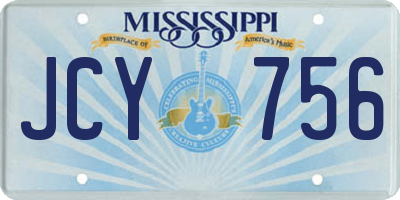 MS license plate JCY756