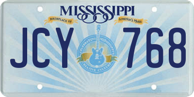MS license plate JCY768