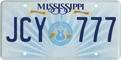MS license plate JCY777