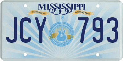 MS license plate JCY793