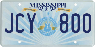 MS license plate JCY800