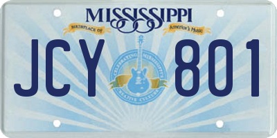 MS license plate JCY801